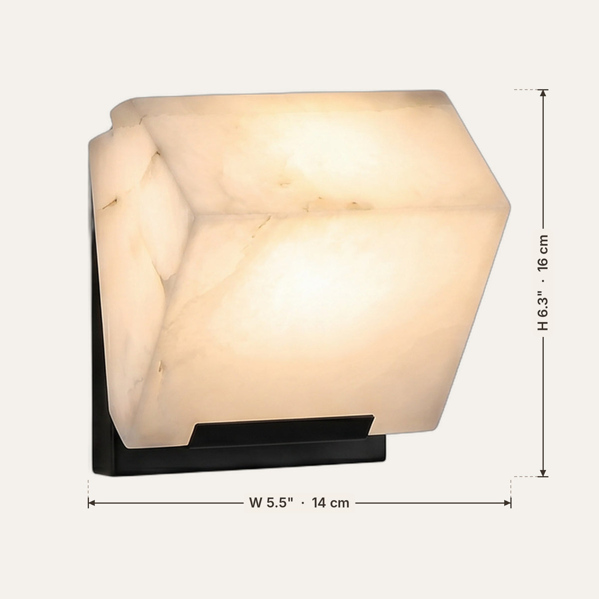 Light fixture dimensions in inches and cm