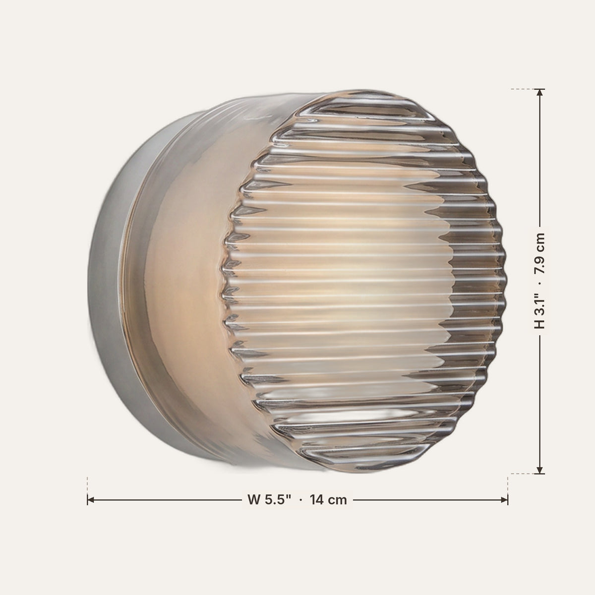 Light fixture dimensions in inches and cm
