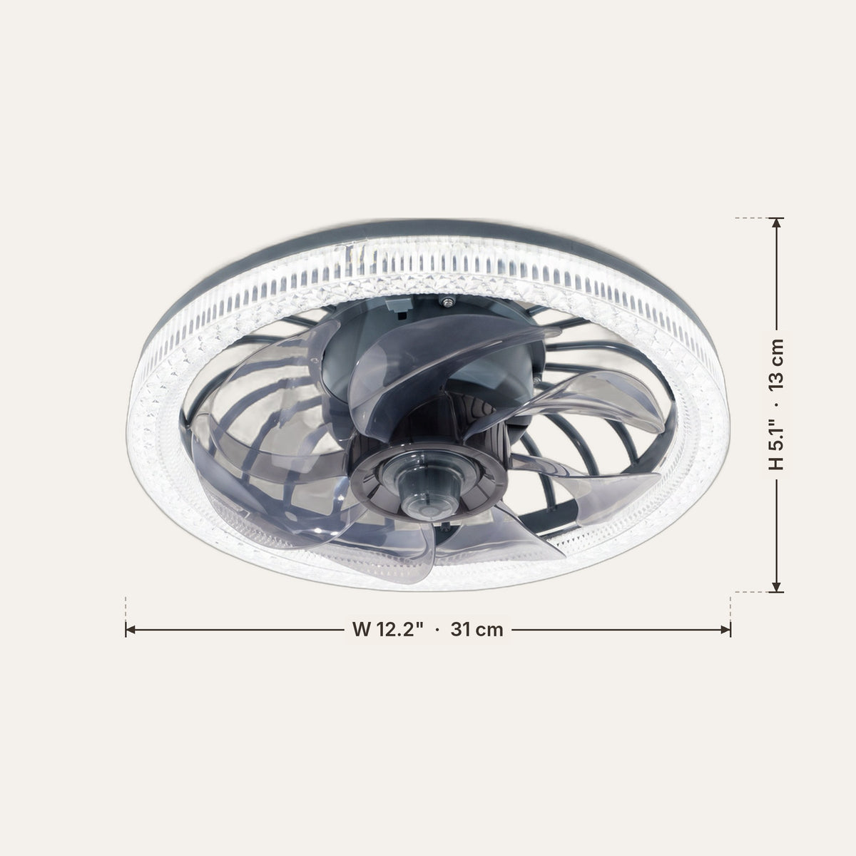 Light fixture dimensions in inches and cm