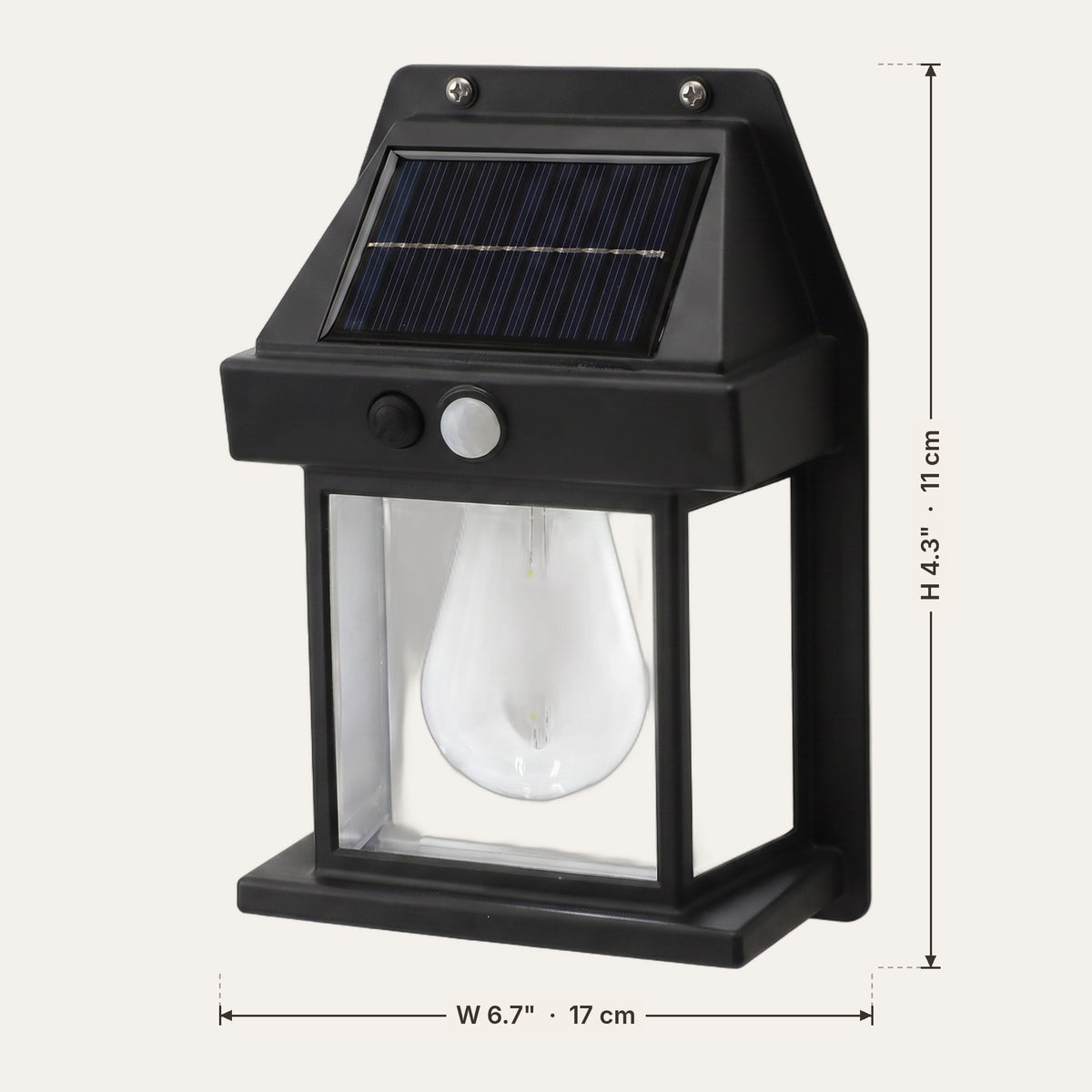 Light fixture dimensions in inches and cm