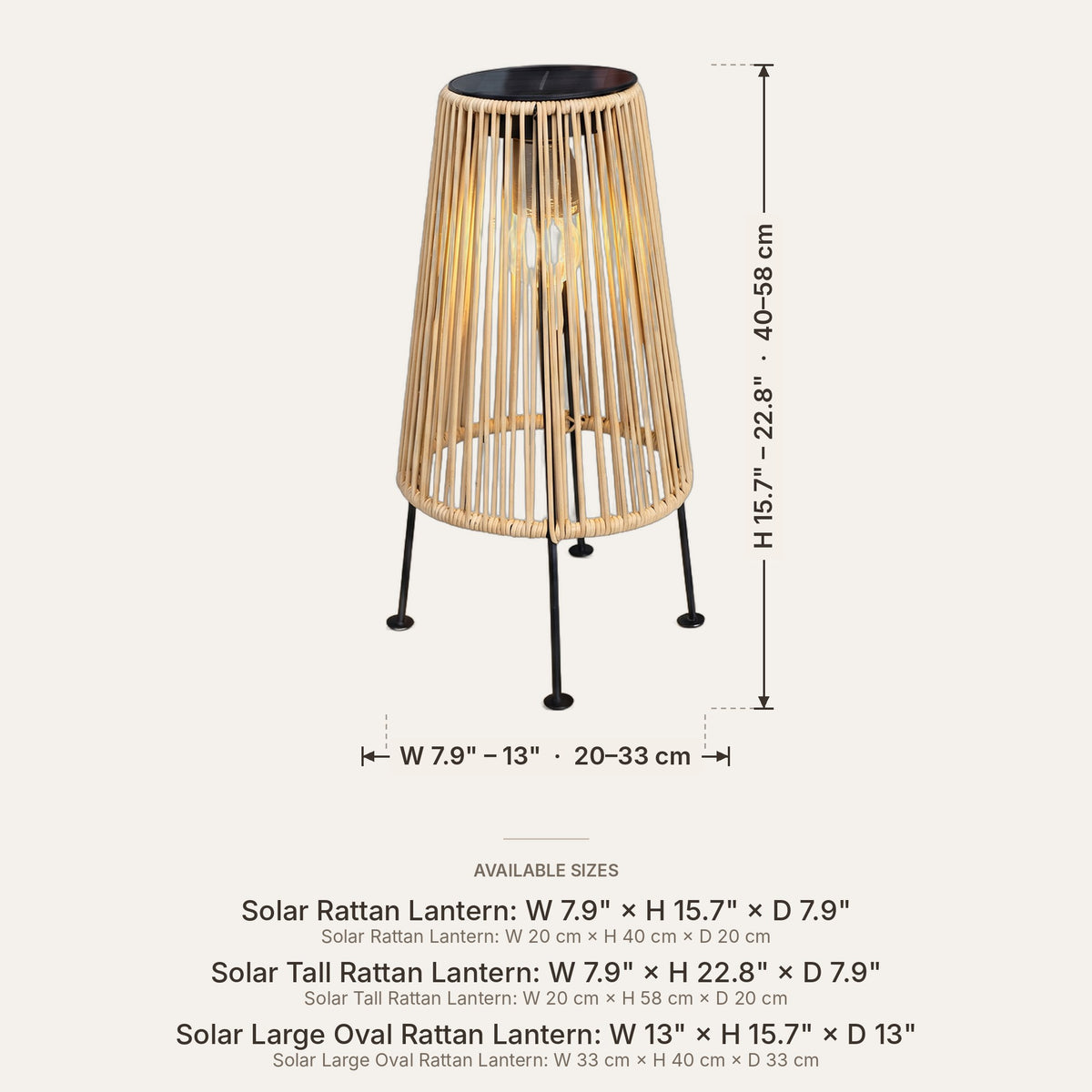Light fixture dimensions in inches and cm