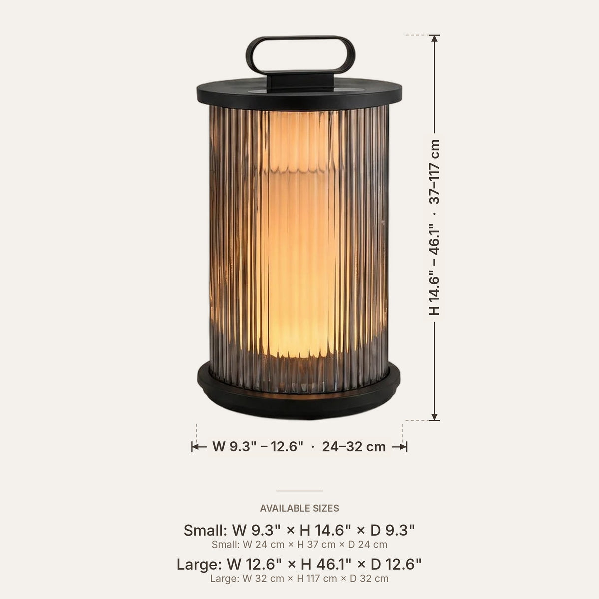 Light fixture dimensions in inches and cm