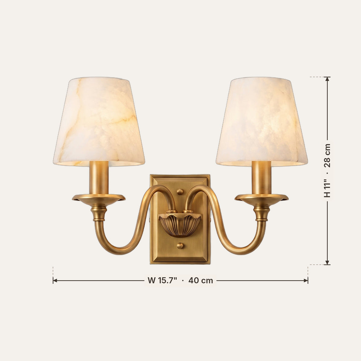 Cygne dimensions in inches and cm