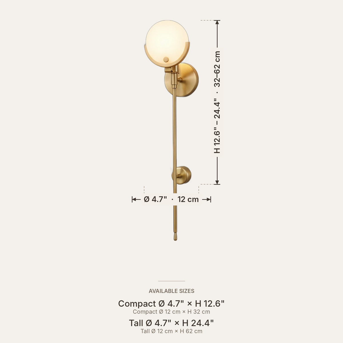 Croissant dimensions in inches and cm