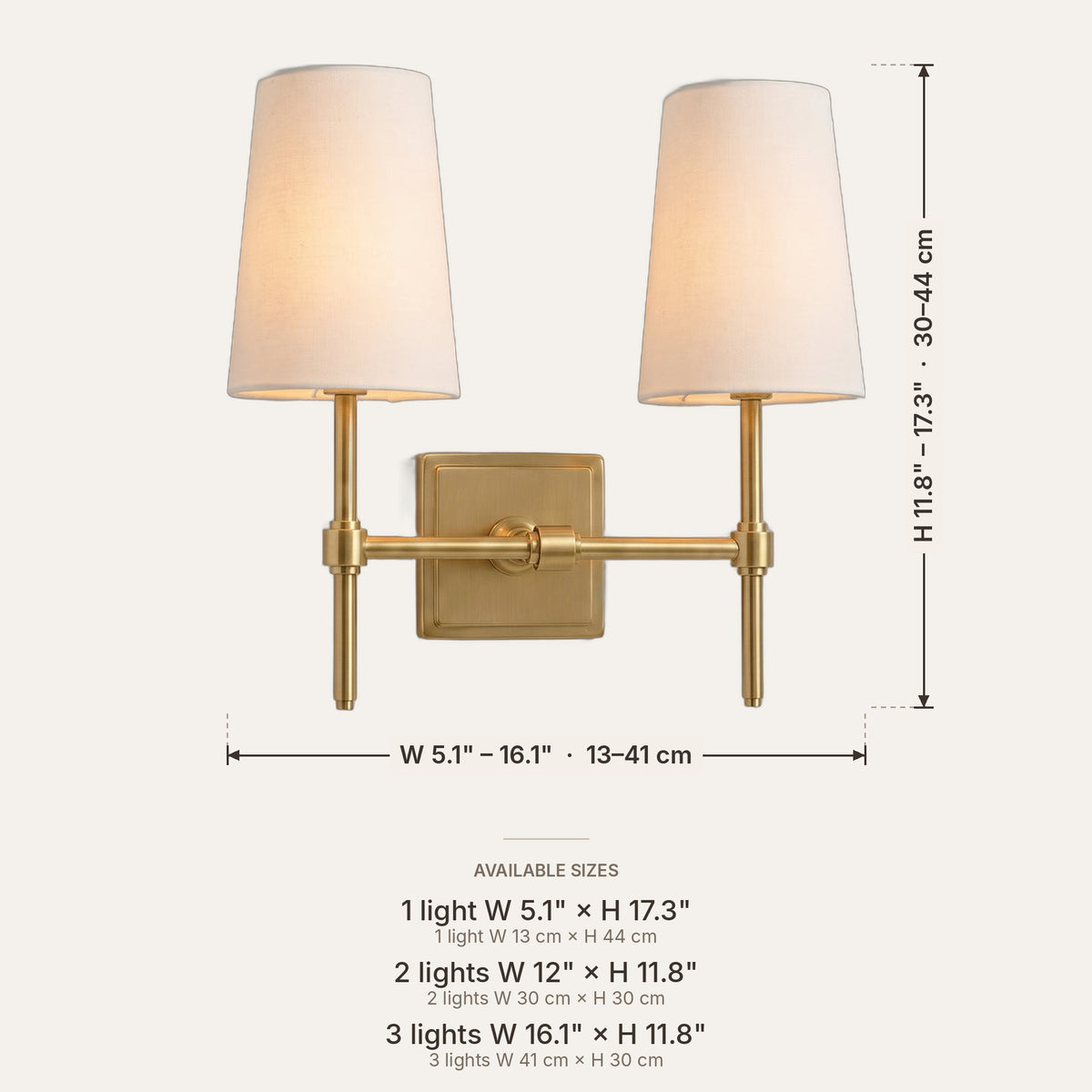 Hampton dimensions in inches and cm