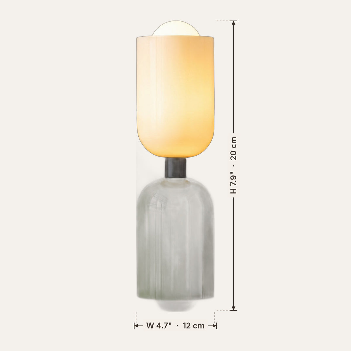 Bicolore dimensions in inches and cm