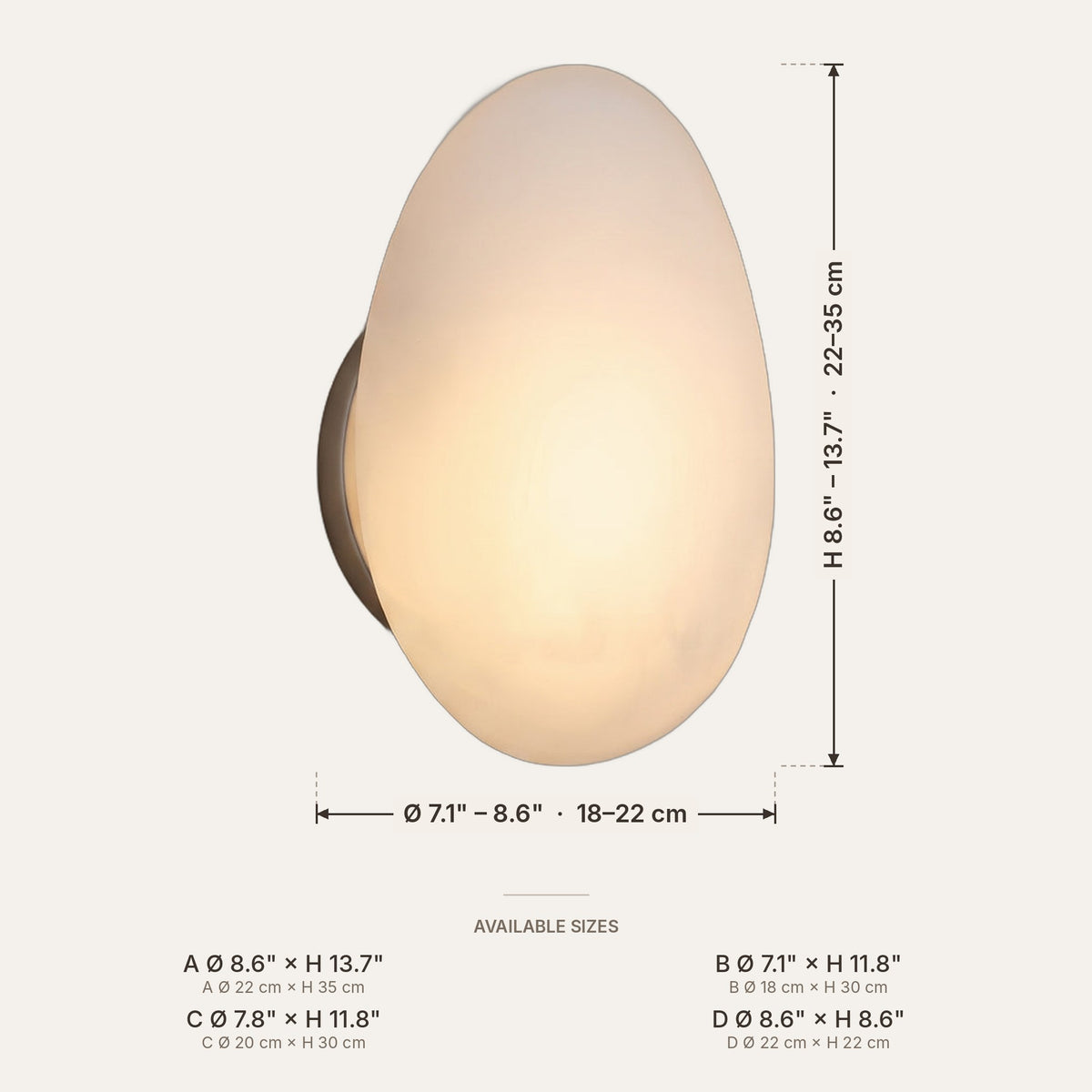 Soufflé dimensions in inches and cm