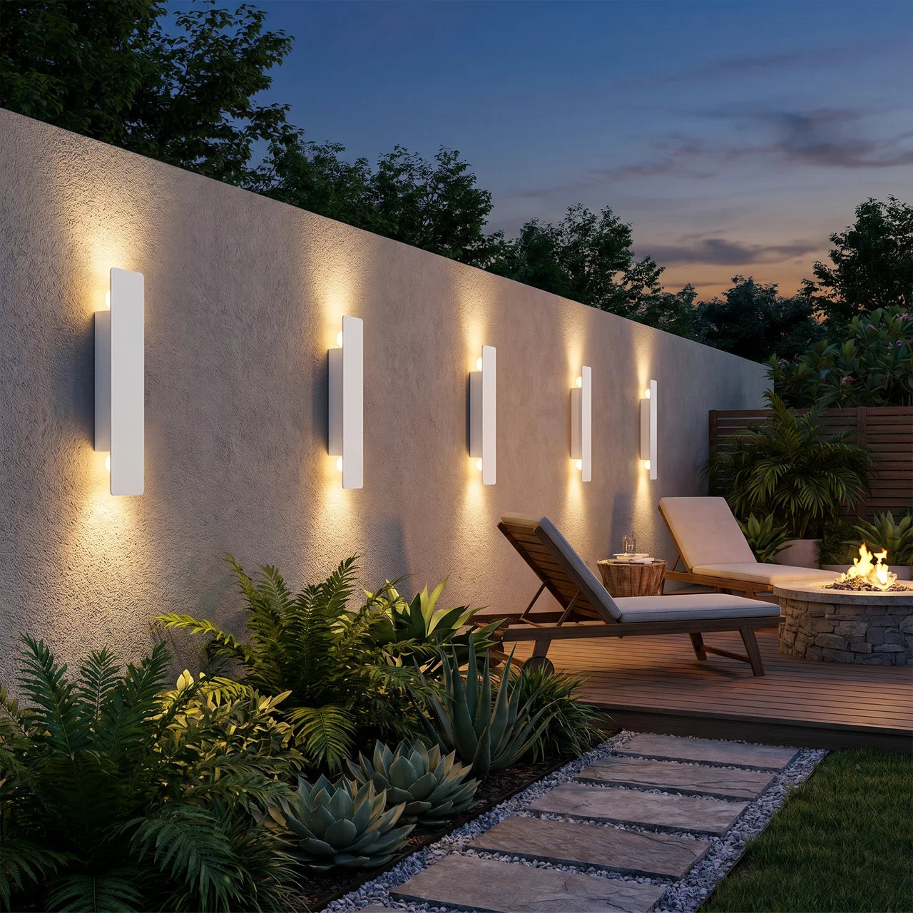 Aluminum Black Linear 2-Light LED Outdoor Waterproof Wall Sconce