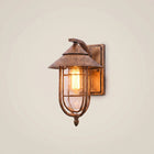 Iron Matte Black Conical Cage Motion Sensor LED Outdoor Wall Sconce