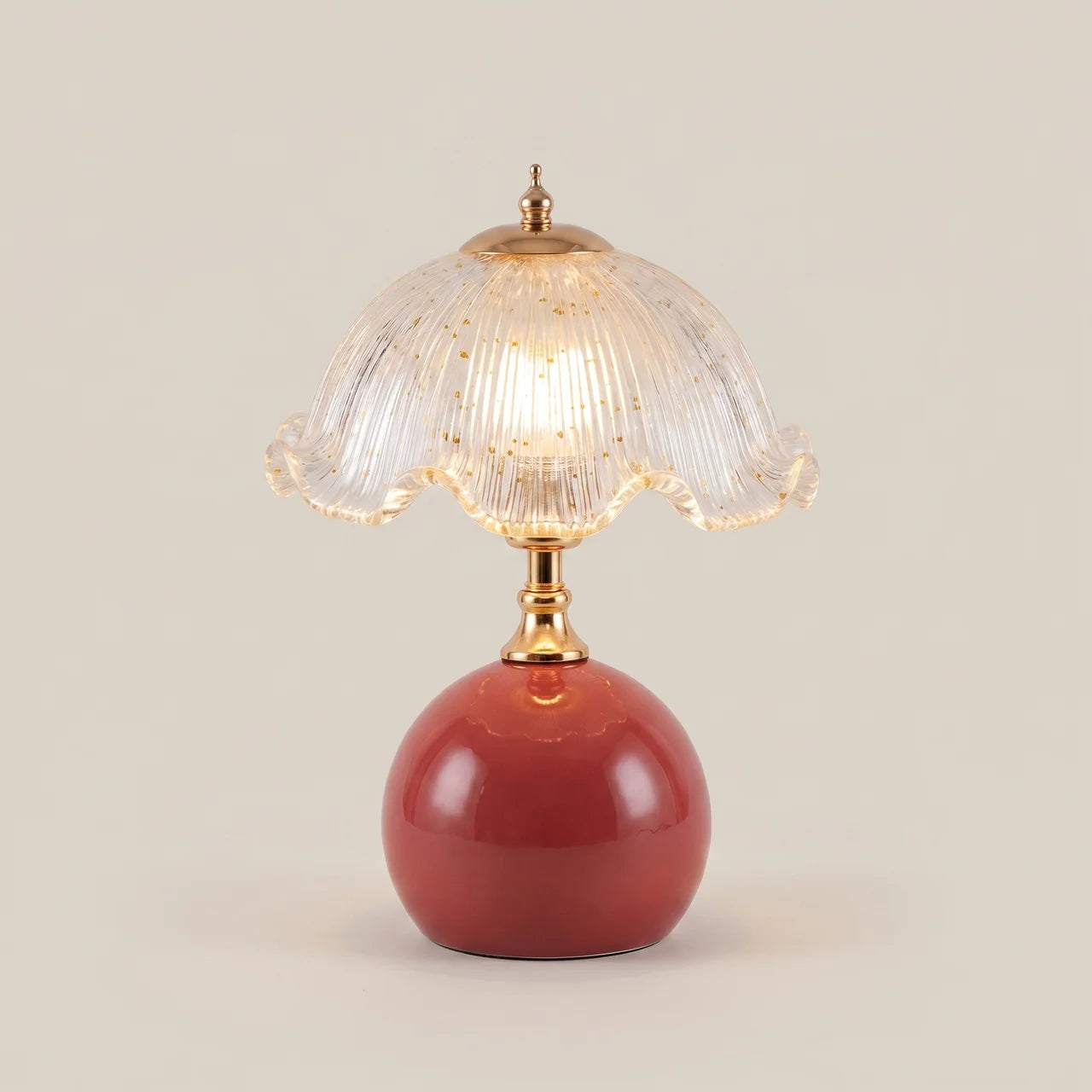Cream Iron Plug-In Ambient Atmosphere Bedside Lamp