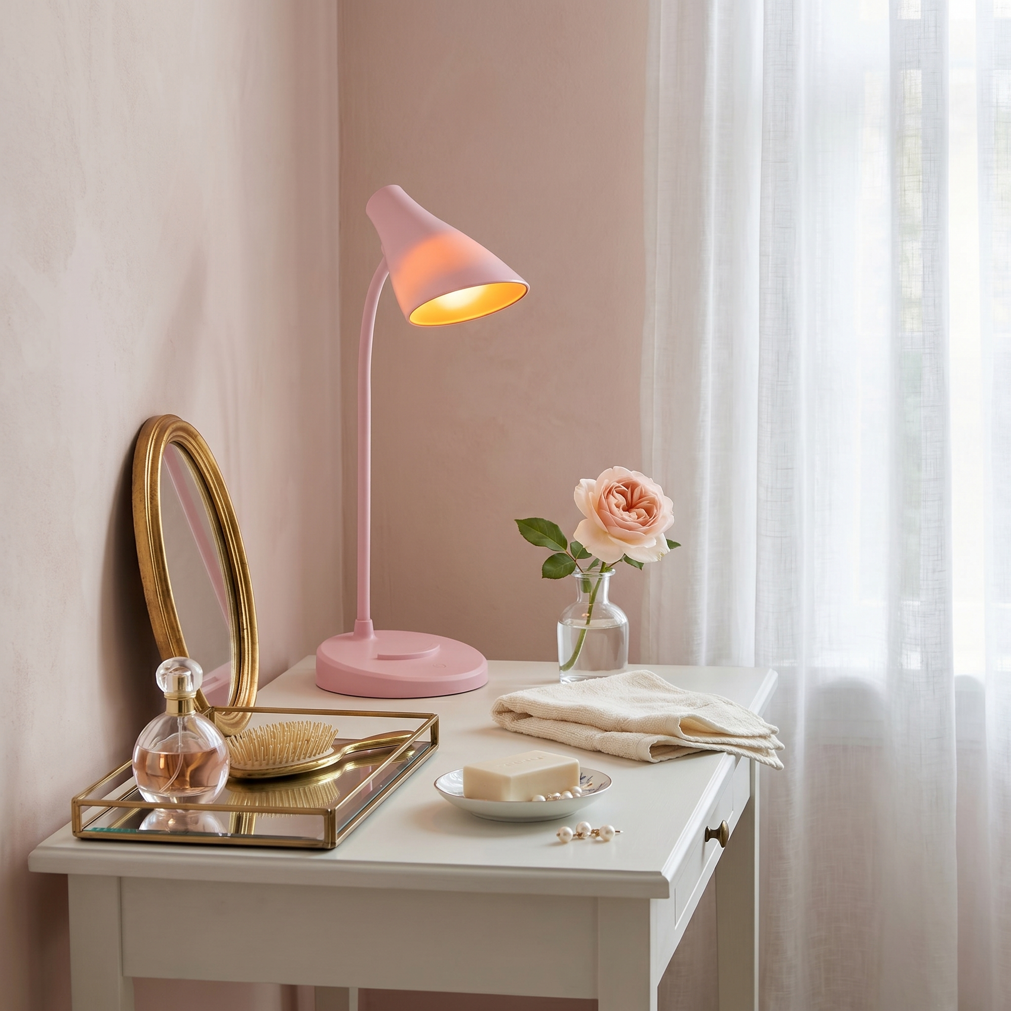 Plastic Spherical USB Rechargeable Dimmable LED Desk Lamp