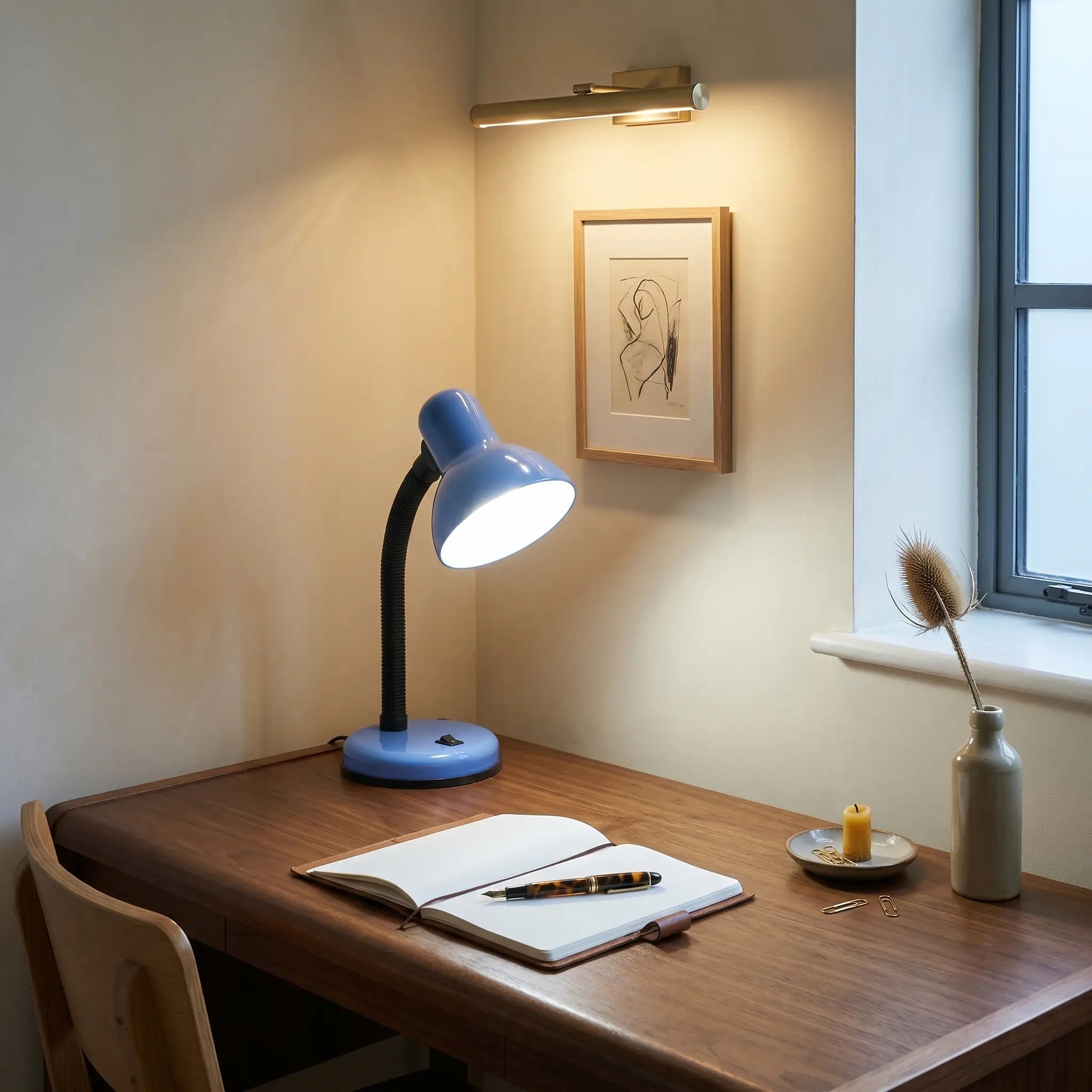 Lifestyle scene — Iron Adjustable No Flicker E27 Screw Base LED Desk Lamp