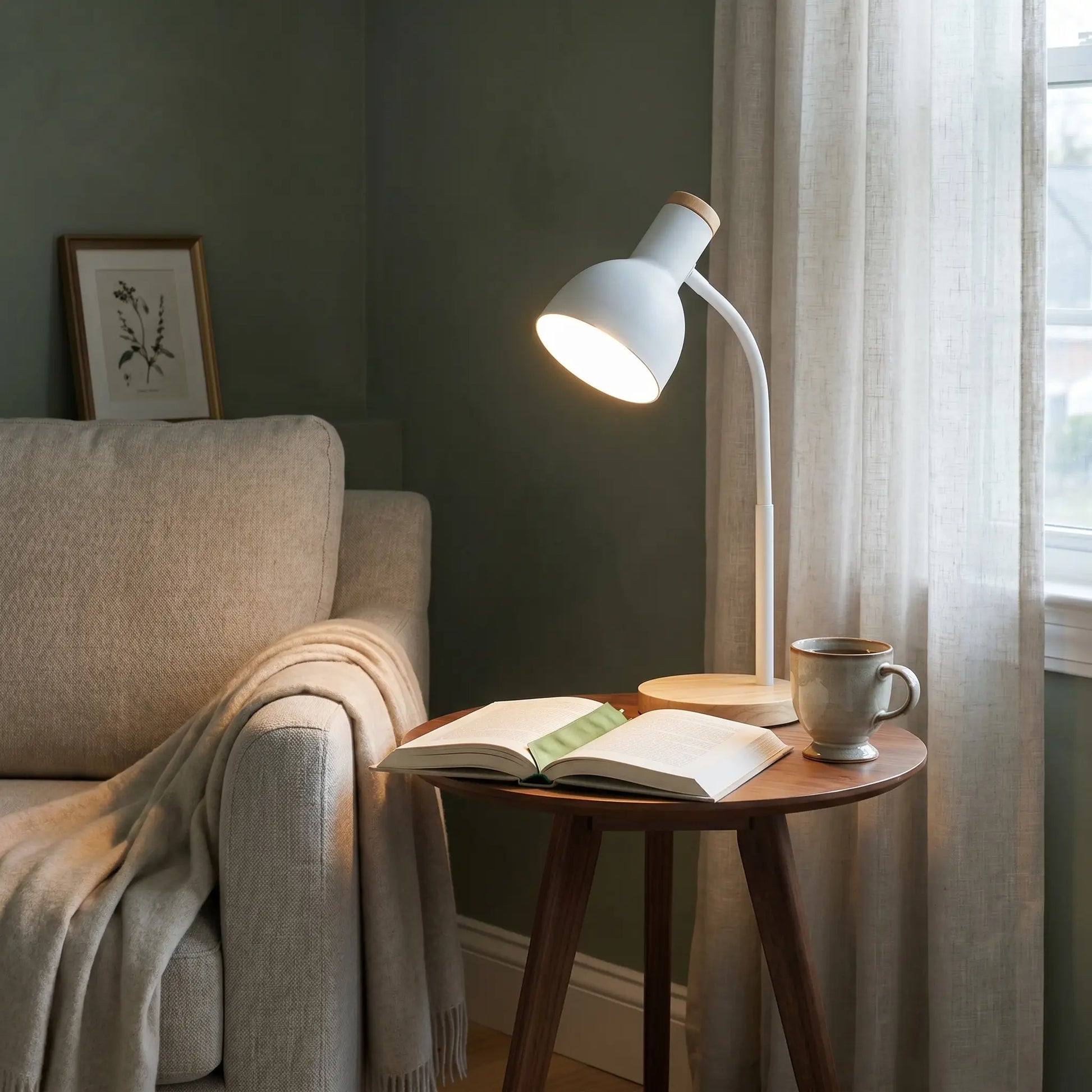 Lifestyle scene — Metal Flexible Gooseneck Plug-In LED Desk Lamp