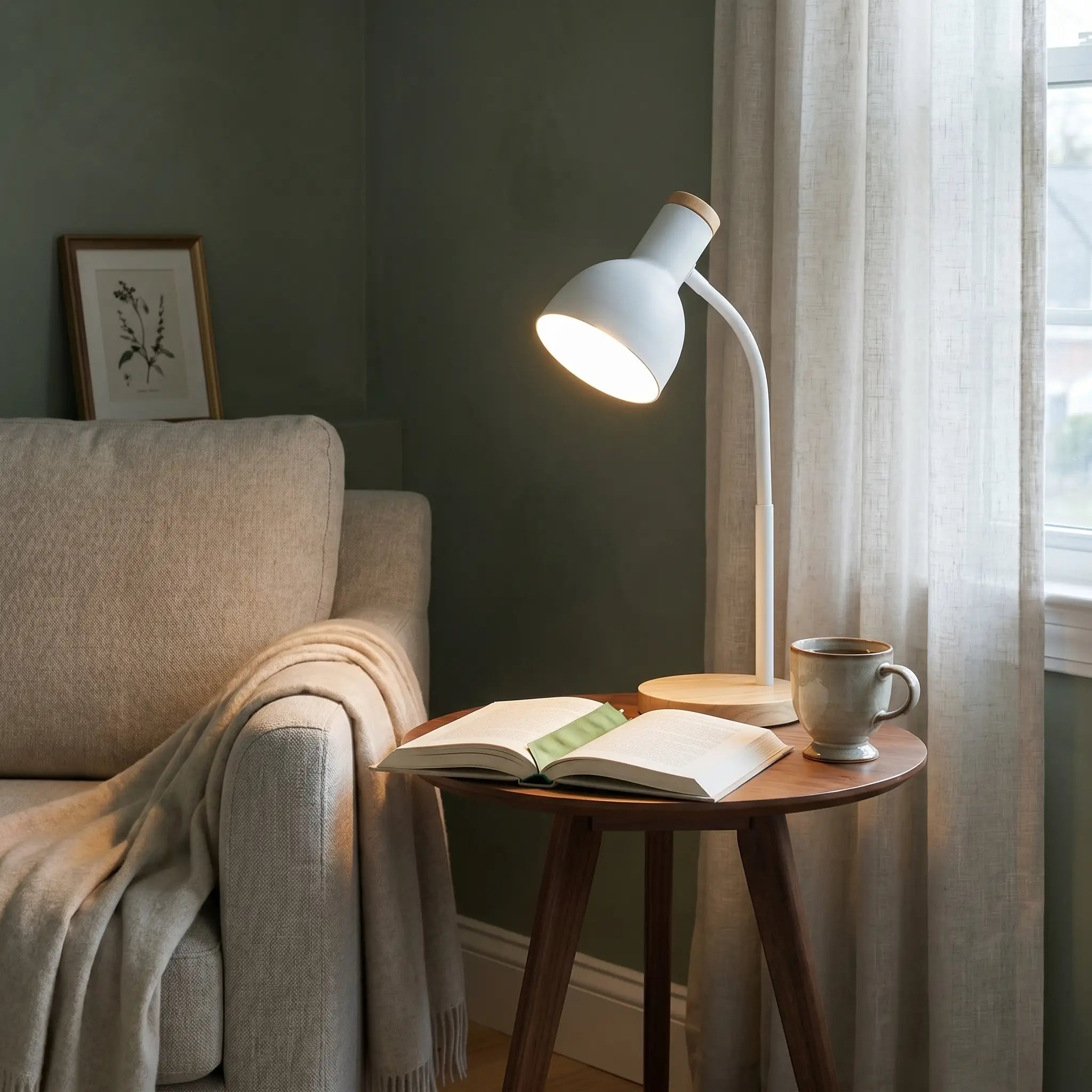 Lifestyle scene — Metal Flexible Gooseneck Plug-In LED Desk Lamp