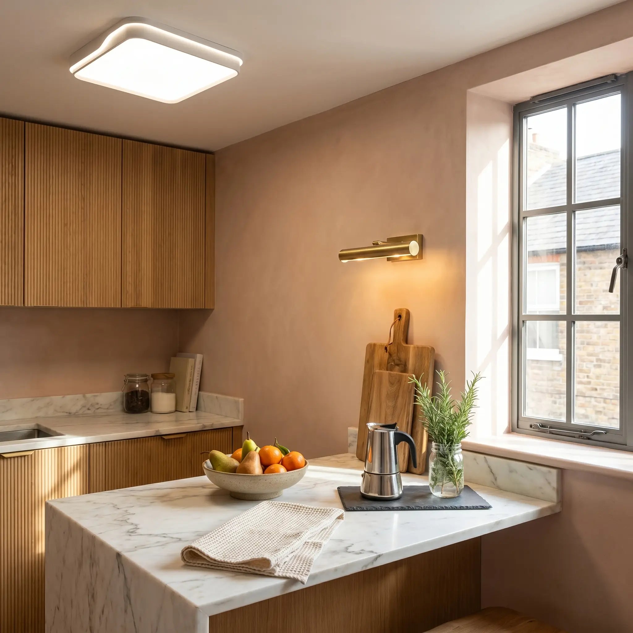 Lifestyle scene — Modern Minimalist PVC Iron Full-Spectrum Stepless Dimming Rectangular LED Ceilin