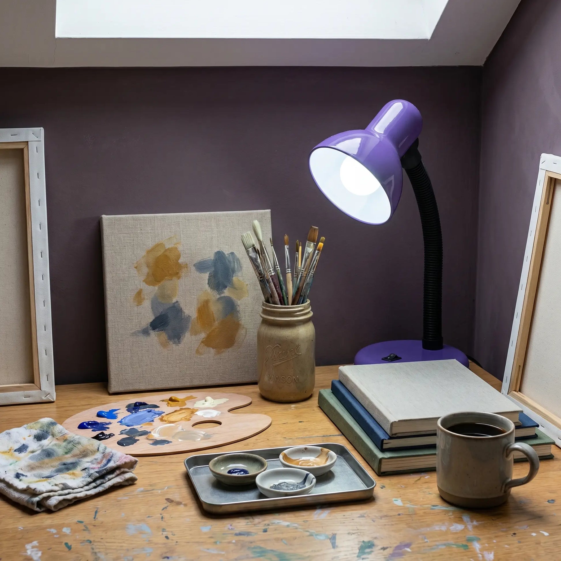 Lifestyle scene — Iron Adjustable No Flicker E27 Screw Base LED Desk Lamp