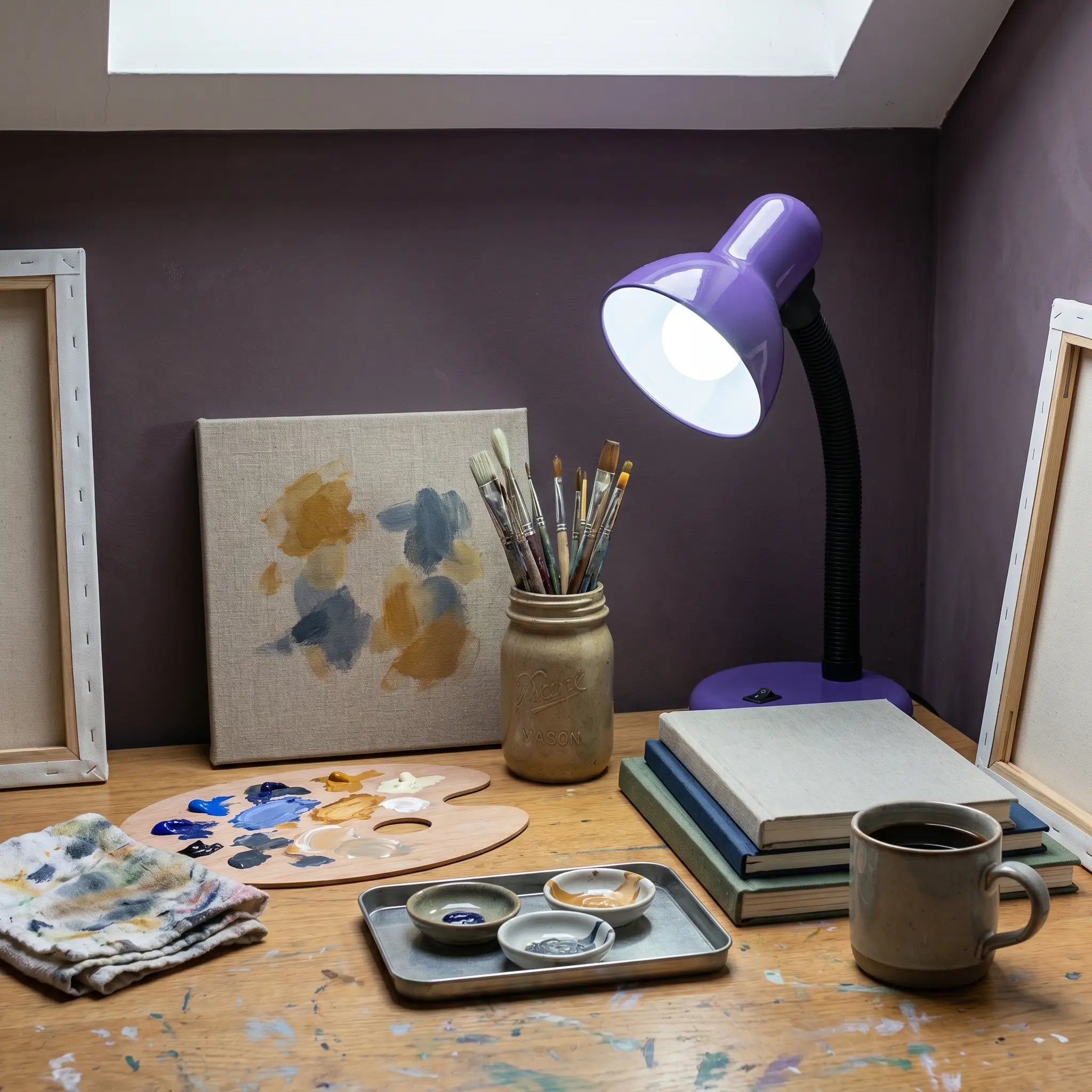 Lifestyle scene — Iron Adjustable No Flicker E27 Screw Base LED Desk Lamp