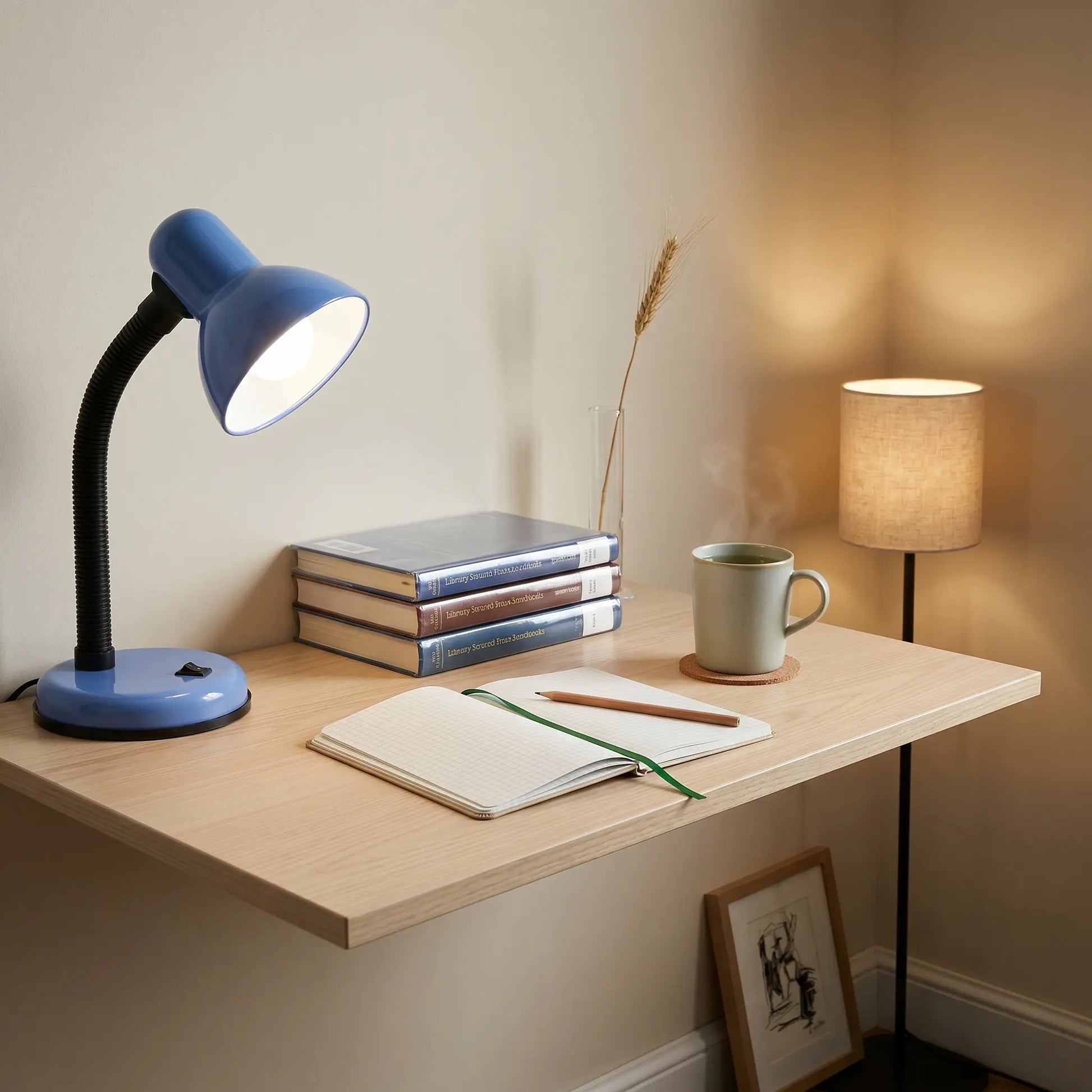 Lifestyle scene — Iron Adjustable No Flicker E27 Screw Base LED Desk Lamp