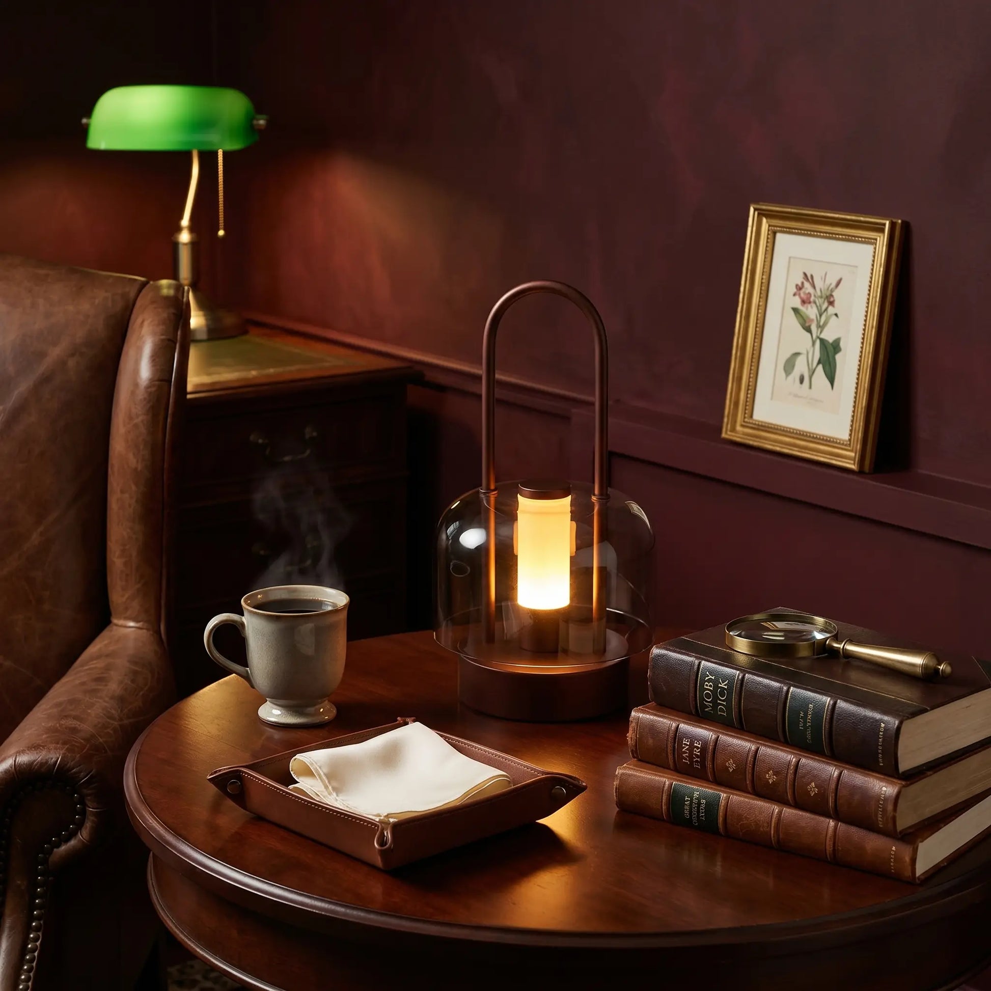 Lifestyle scene — Metal Arched Touch-Control Three-Color Dimmable Portable Table Lamp
