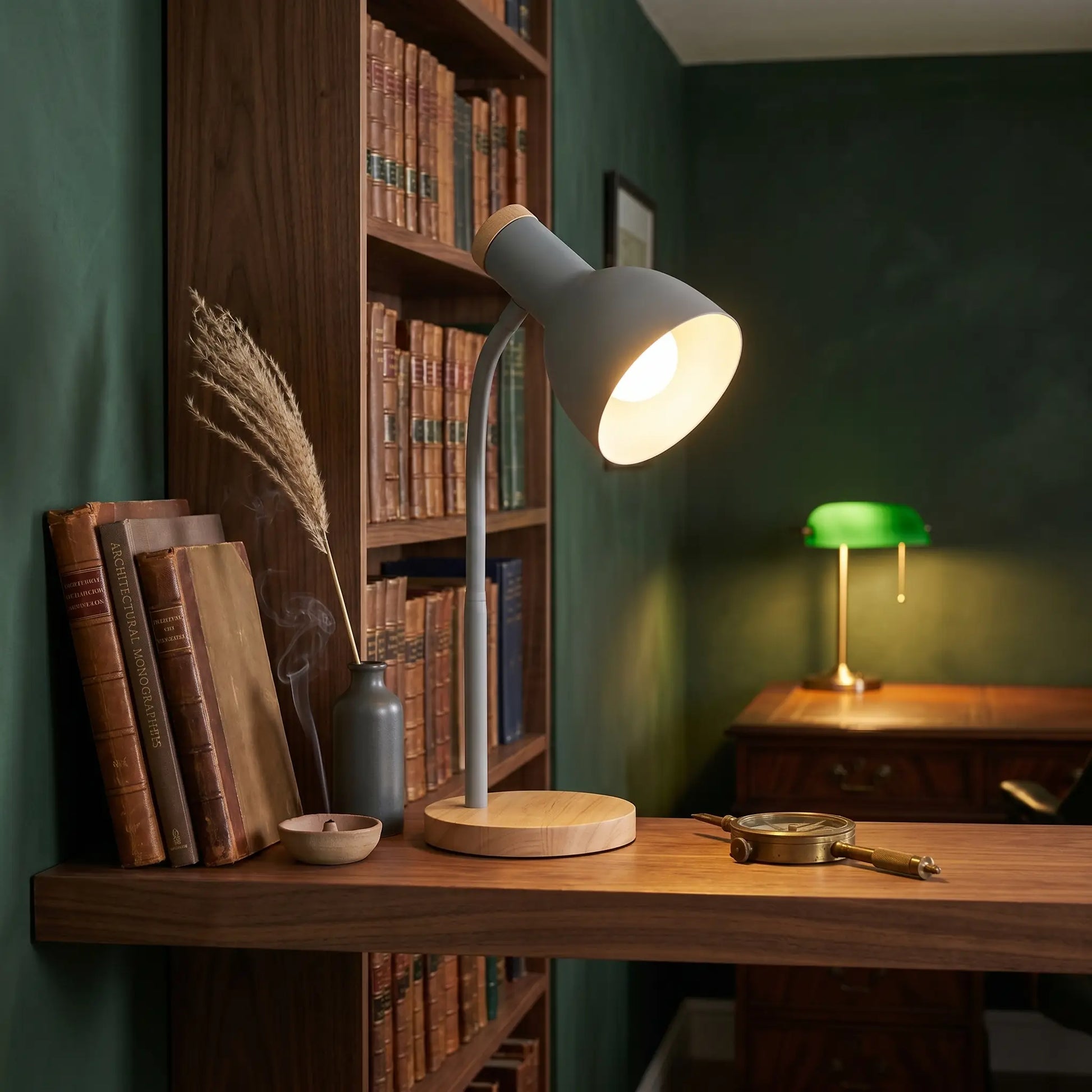Lifestyle scene — Metal Flexible Gooseneck Plug-In LED Desk Lamp