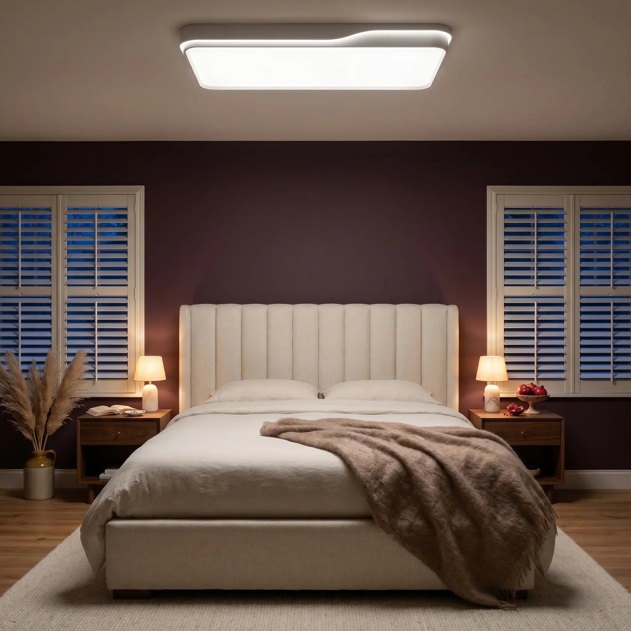 Lifestyle scene — Modern Minimalist PVC Iron Full-Spectrum Stepless Dimming Rectangular LED Ceilin
