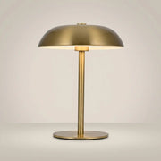 Brushed Metal Mushroom USB-C Rechargeable Touch-Control LED Bedside Lamp