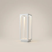 Metal White Square Pillar Touch-Control Adjustable Color Temperature Table Lamp