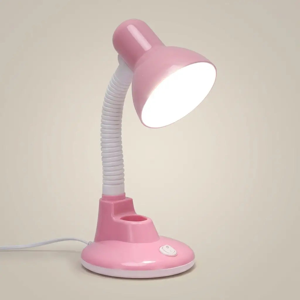 Plastic Adjustable Tri-Color Temperature E27 Plug-In Desk Lamp