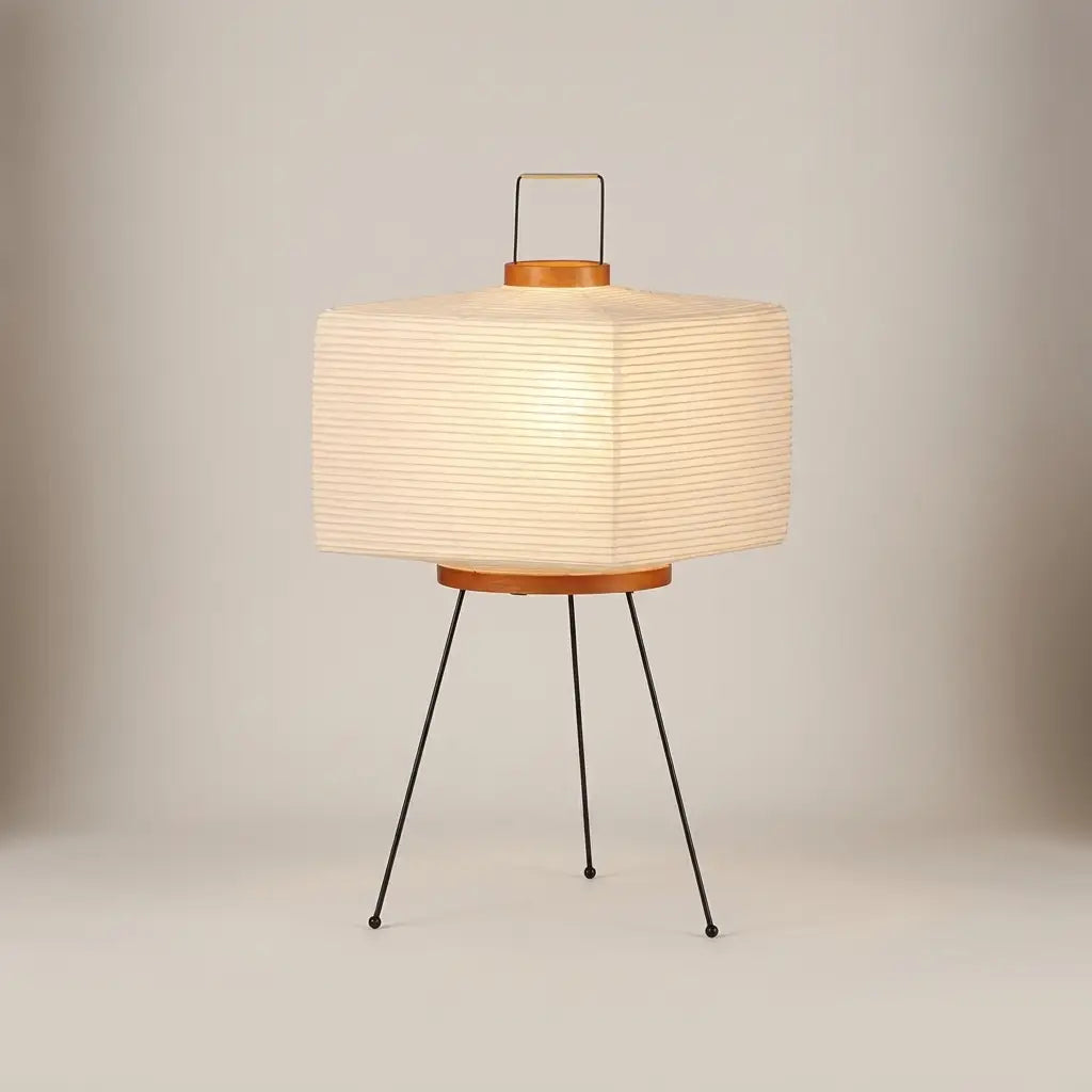 Washi Paper Square Manual Control E27 Socket Table Lamp
