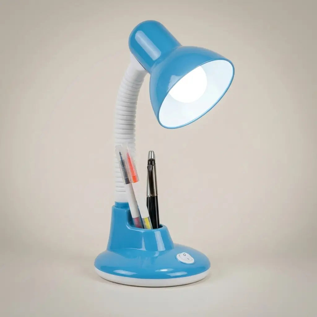 Plastic Adjustable Tri-Color Temperature E27 Plug-In Desk Lamp