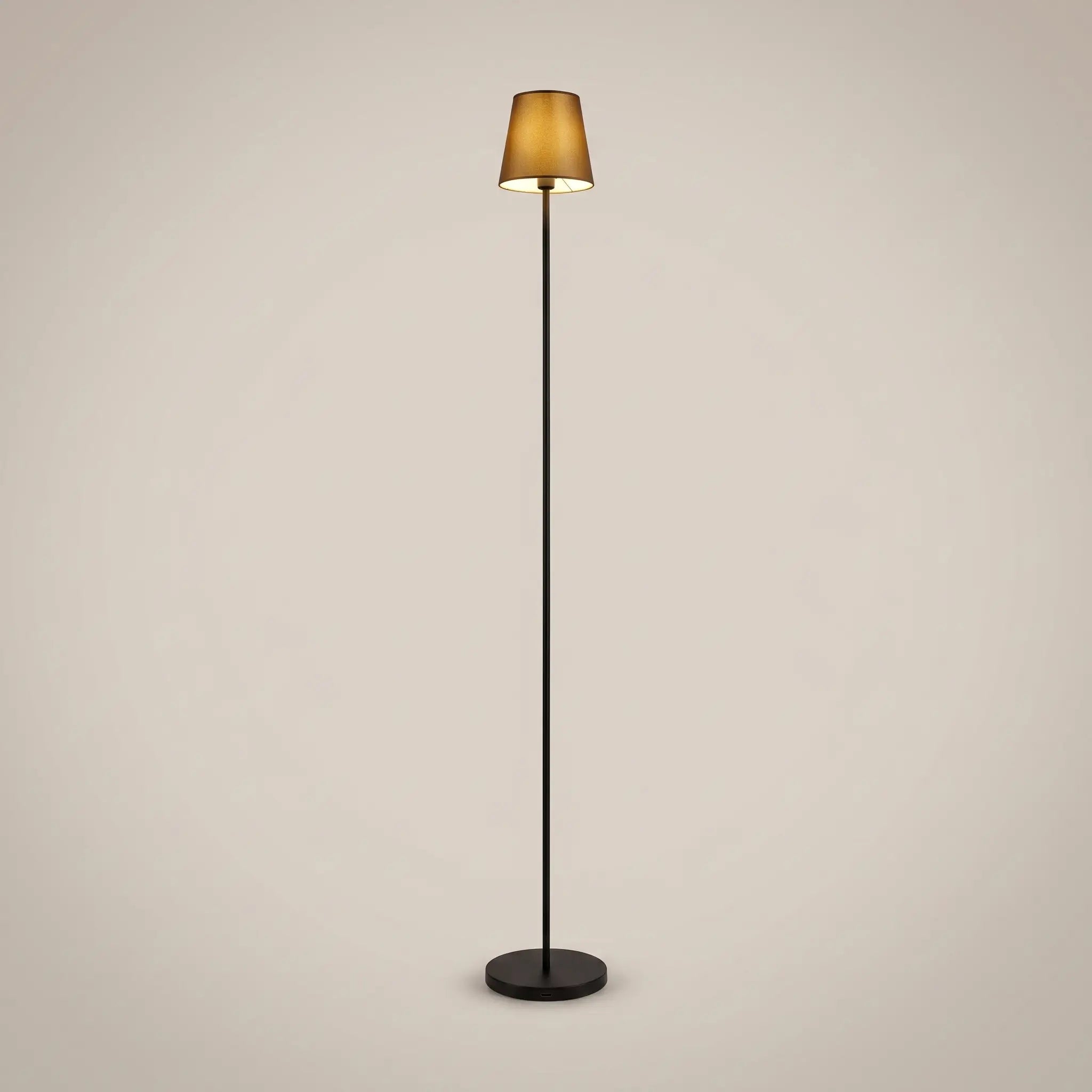 Tea Brown Ribbed Cylindrical Touch-Control RGB Color-Changing LED Table Lamp