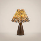 Walnut Wood Cone Pleated USB Warm Light Adjustable 1-Light Table Lamp