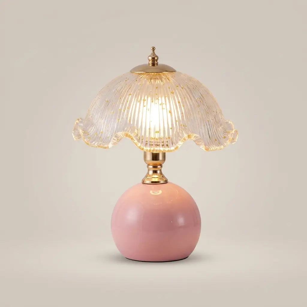 Cream Iron Plug-In Ambient Atmosphere Bedside Lamp