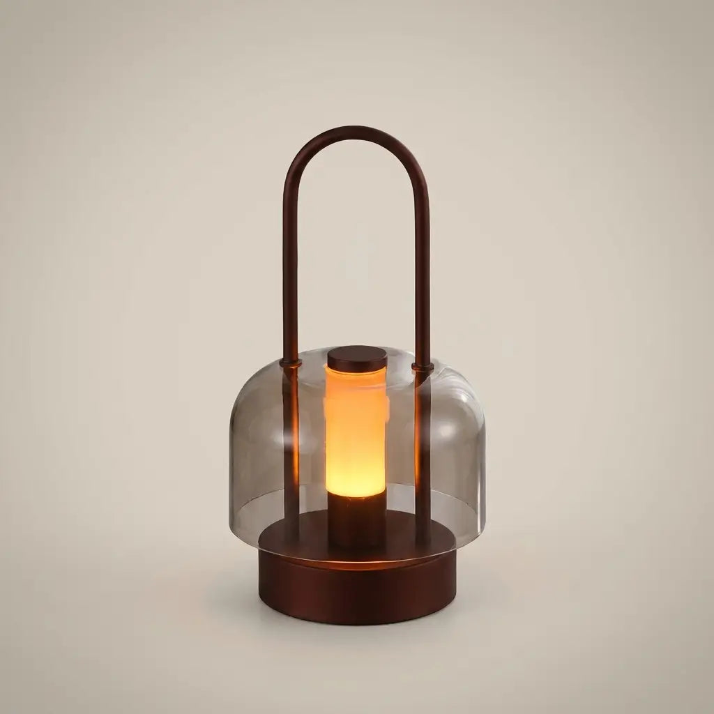 Metal Arched Touch-Control Three-Color Dimmable Portable Table Lamp