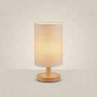 Solid Bamboo Wood Linen Fabric USB Rechargeable Adjustable LED Table Lamp