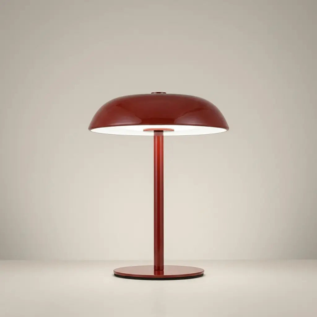 Brushed Metal Mushroom USB-C Rechargeable Touch-Control LED Bedside Lamp