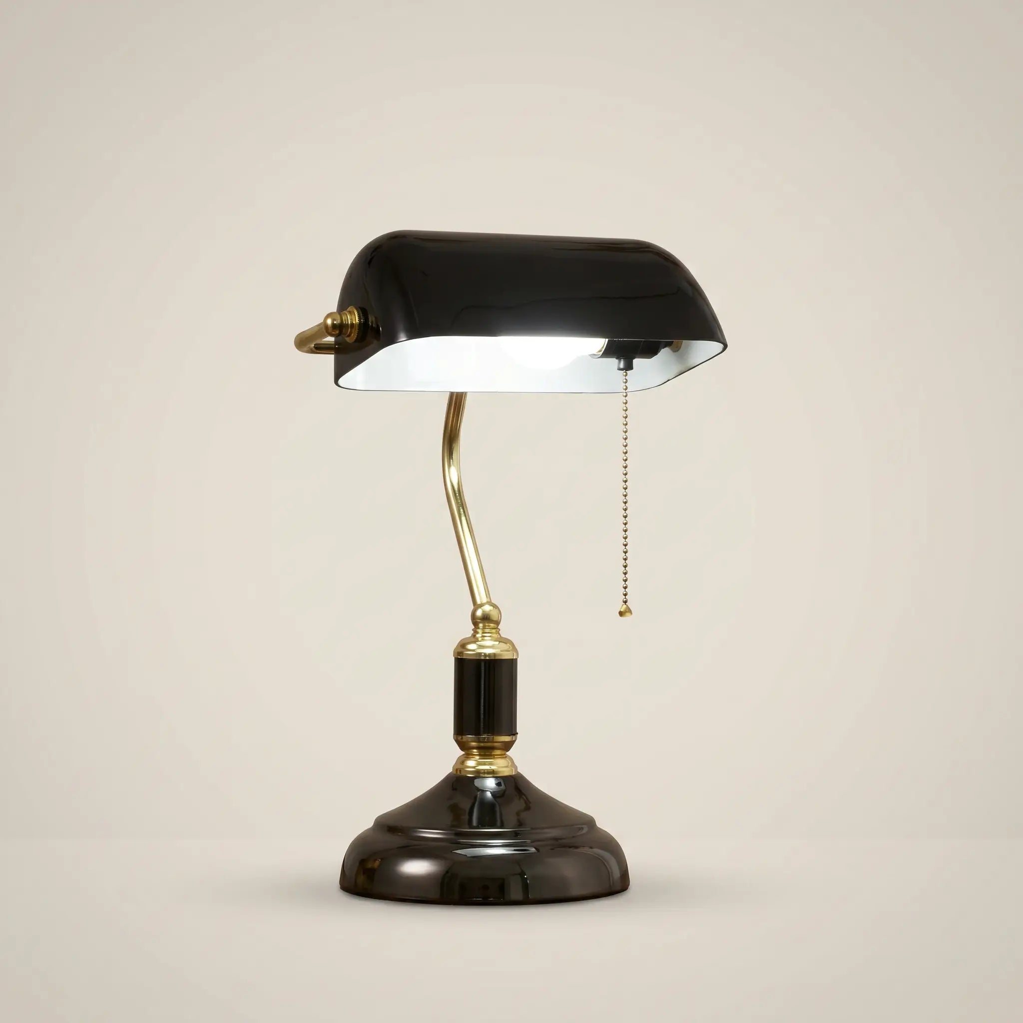 Hand-Blown Green Glass Curved Adjustable 1-Light Table Lamp