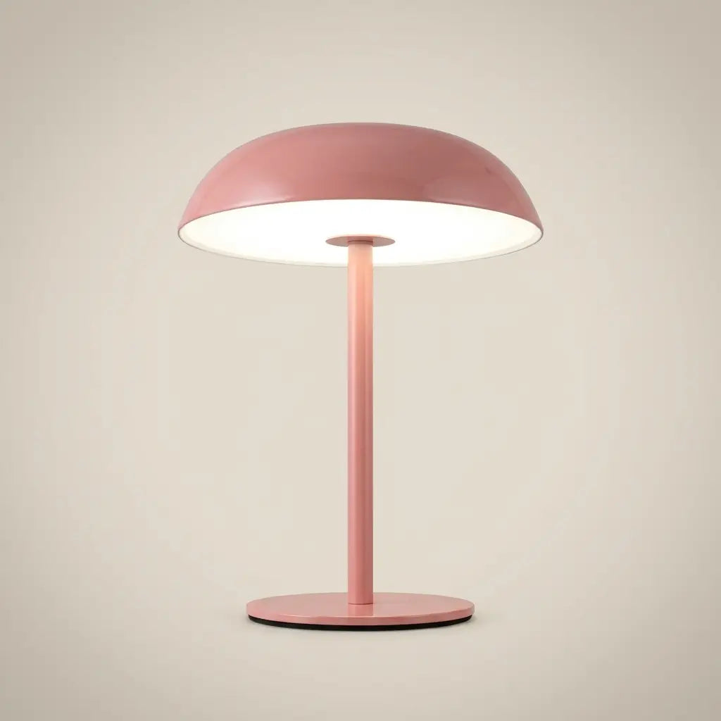 Brushed Metal Mushroom USB-C Rechargeable Touch-Control LED Bedside Lamp