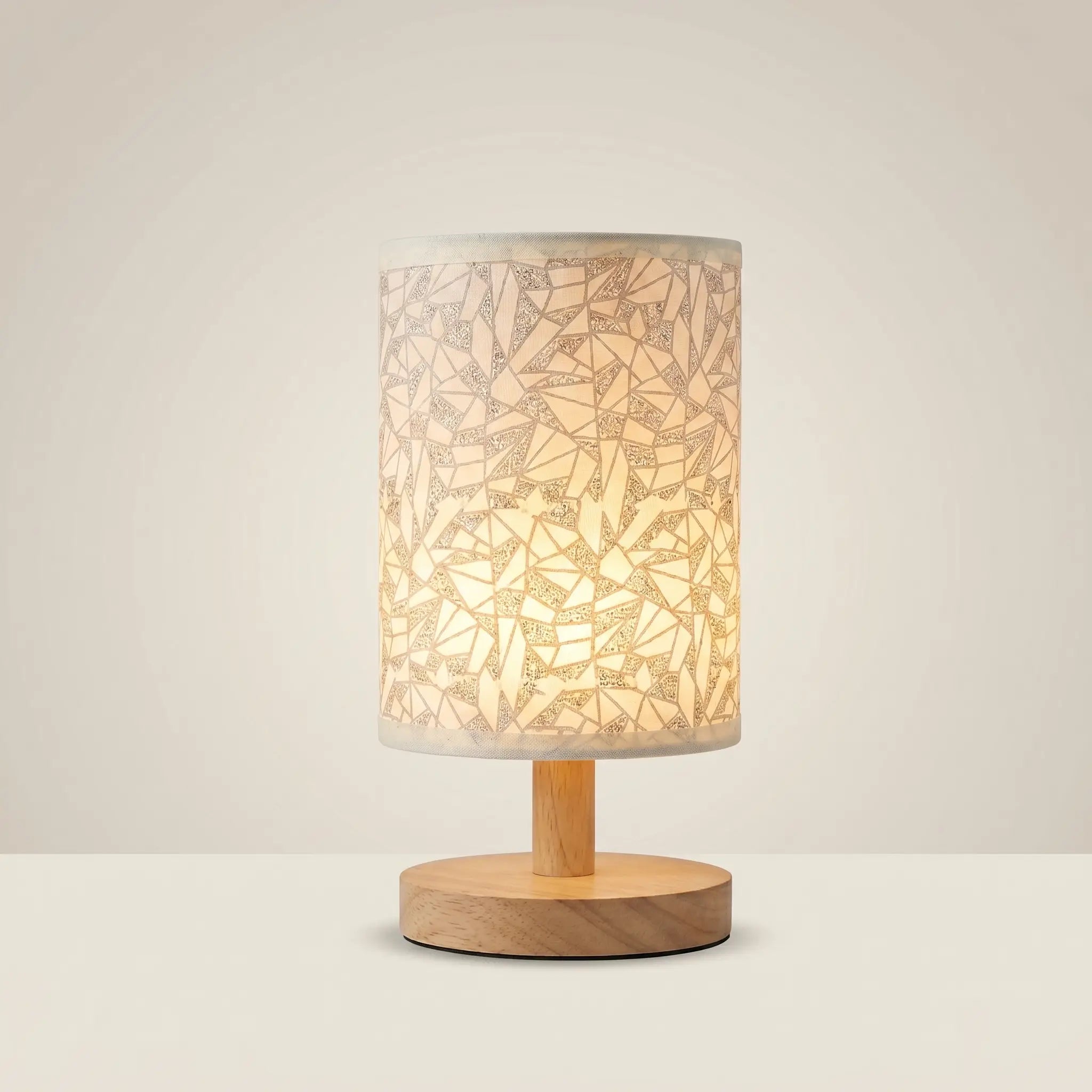 Solid Bamboo Wood Linen Fabric USB Rechargeable Adjustable LED Table Lamp