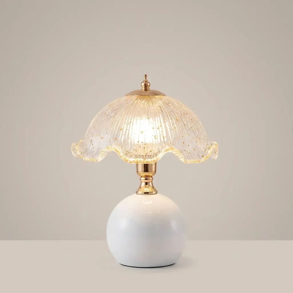 Cream Iron Plug-In Ambient Atmosphere Bedside Lamp