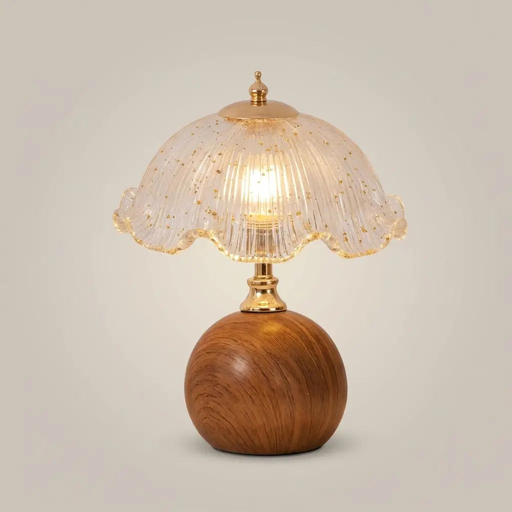 Cream Iron Plug-In Ambient Atmosphere Bedside Lamp