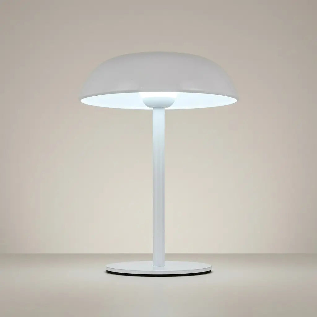 Brushed Metal Mushroom USB-C Rechargeable Touch-Control LED Bedside Lamp