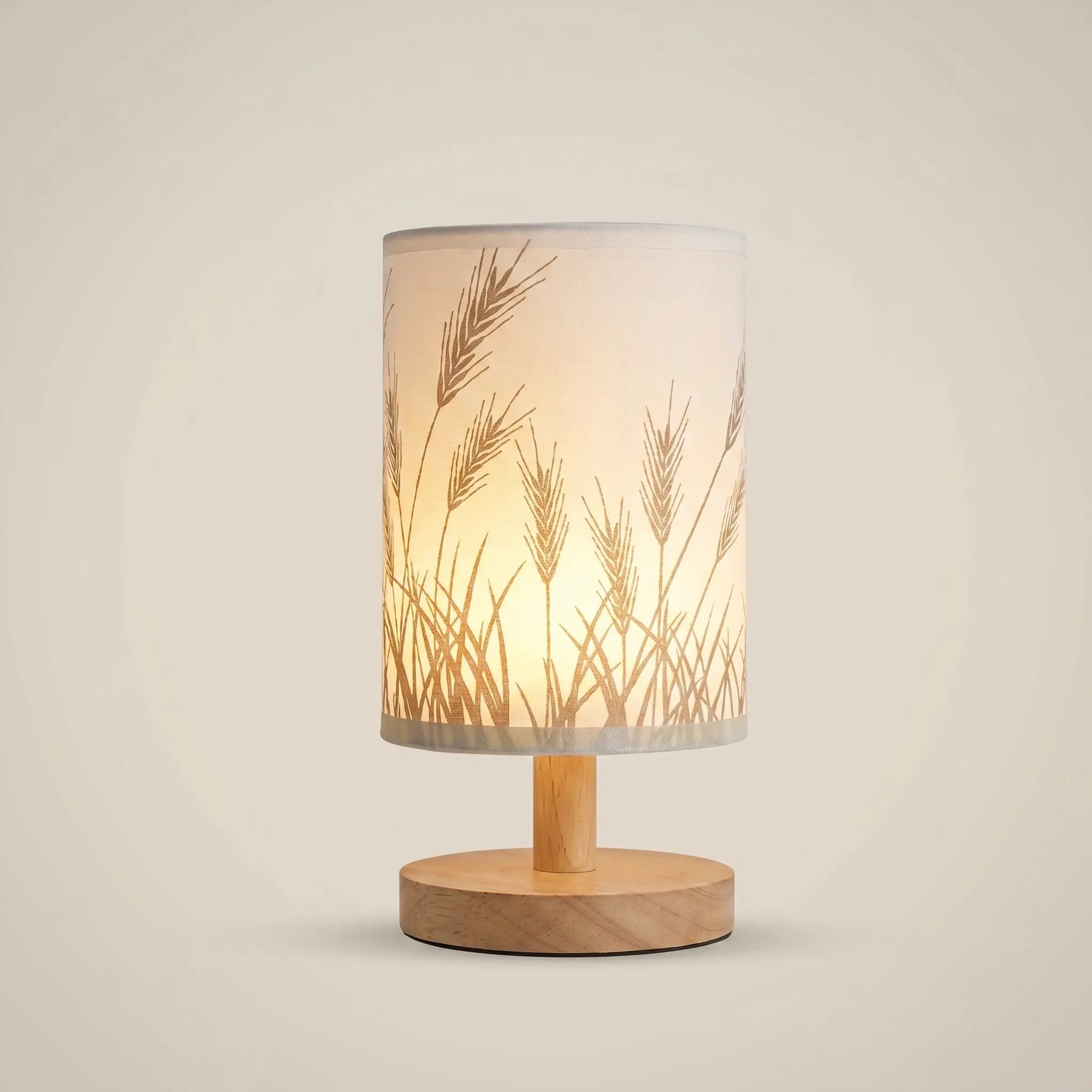 Solid Bamboo Wood Linen Fabric USB Rechargeable Adjustable LED Table Lamp