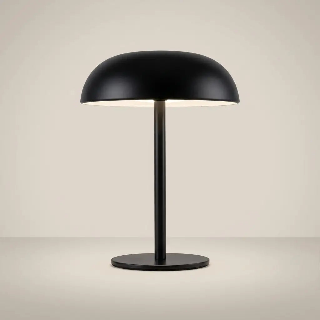 Brushed Metal Mushroom USB-C Rechargeable Touch-Control LED Bedside Lamp