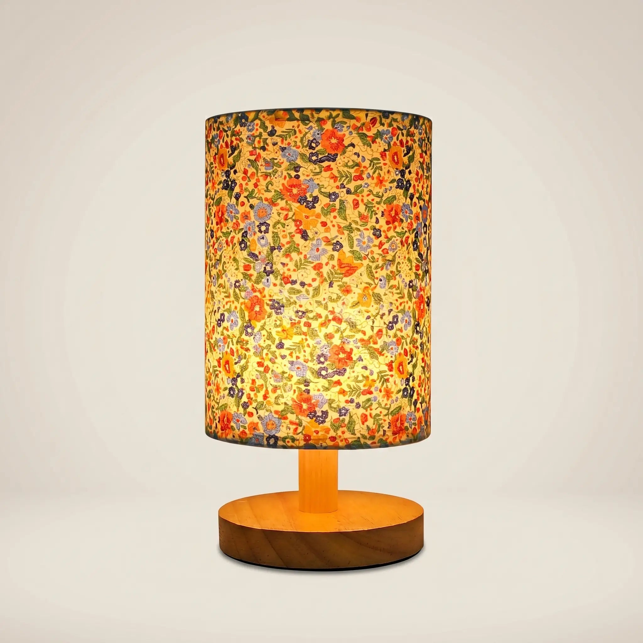 Solid Bamboo Wood Linen Fabric USB Rechargeable Adjustable LED Table Lamp